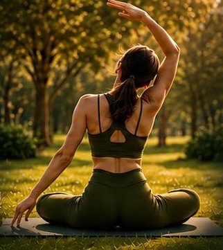 Prática de yoga no parque